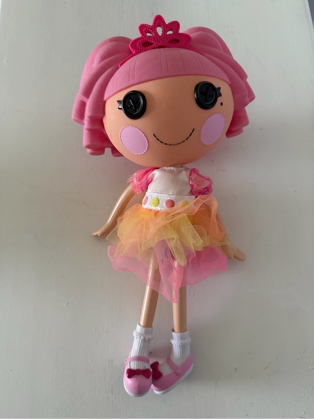Lalaloopsy Jewel Sparkles 13" Doll Full Size Pink Hair & Crown Dress And Shoes